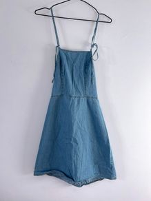 Shein Soft Denim Cami Fit & Flare Dress