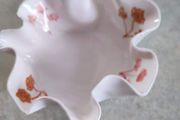 scalloped small white fine bone china trinket dish 10.5 wide
