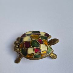 Brass Turtle Decorative Keepsake Hinged Trinket Box