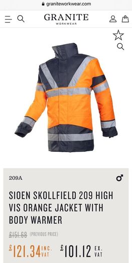 BRAND NEW Winter Work Sioen Jacket and body warmer