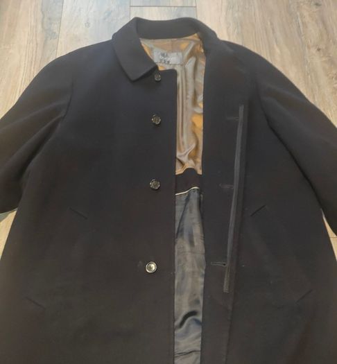 Men's Bugatti Wool & Cashmere Overcoat Made in Germany Black Vintage