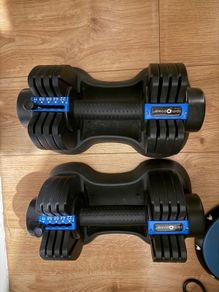 Pair of adjustable 11kg dumbbells