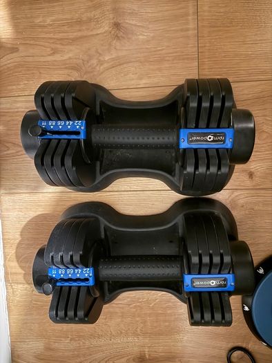 Pair of adjustable 11kg dumbbells