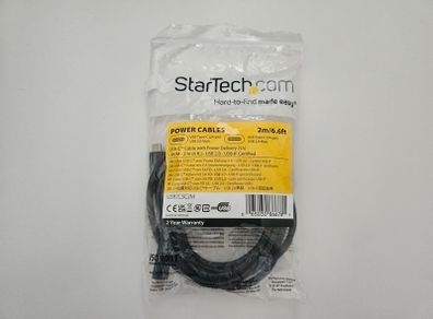 StarTech 2m USB-C to USB-C Cable (100W / 5A Power Delivery)
