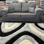 Kensington Grey Fabric Fullback Cushions Sofa Image 2