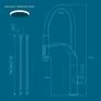 Kitchen Tap, Kitchen Mixer Taps with Pull Out Sprayer, Swivel Single Handle High Arc Pull Down Stainless Steel Sink Faucet, Mixer Taps 1 Hole Lever Sink Tap, Brushed Nickel Image 2