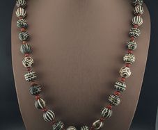 Antique Burmese Pumtek Pyu Carnelian Agate Beads Ethnic Necklace