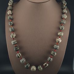 Antique Burmese Pumtek Pyu Carnelian Agate Beads Ethnic Necklace