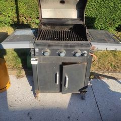 BBQ and bottle (empty)