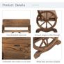 Wooden Cart Wagon Wheel 2 Seater Garden Bench Outdoor Chair Rustic High Back Loveseat Burnt Stained Image 6