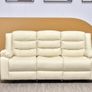 3+2 Brown & Cream Leather Recliner Sofa Set Image 8