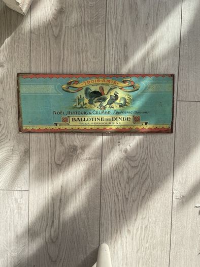 Vintage French Metal Sign (3 Friends )