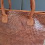 brown leather woven shoulder bag Image 6