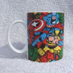MARVEL SUPERHEROES mug (Marvel comics) - a nicely made mug depicting Captain America, Iron Man, Wolverine, Hulk and Spiderman