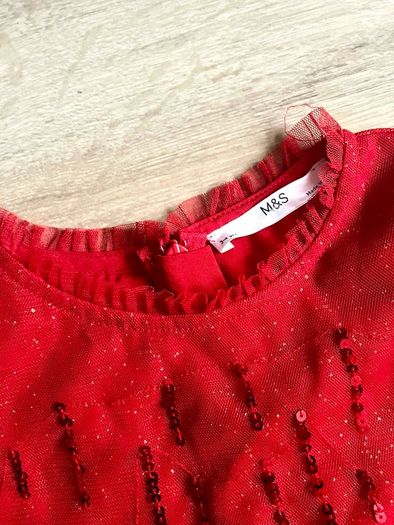 M&s red tulle dress 3-4y