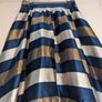 Metallic Navy Striped Pleated A-Line Full Flare Satin Midi Skirt from Traffic People Image 6