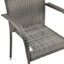 Stackable Outdoor Chairs 6 pcs Grey Poly Rattan Image 4