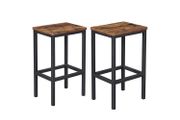 Bar Stool Set of 2 Industrial Style