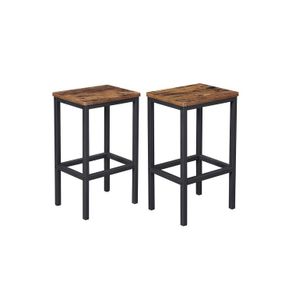 Bar Stool Set of 2 Industrial Style