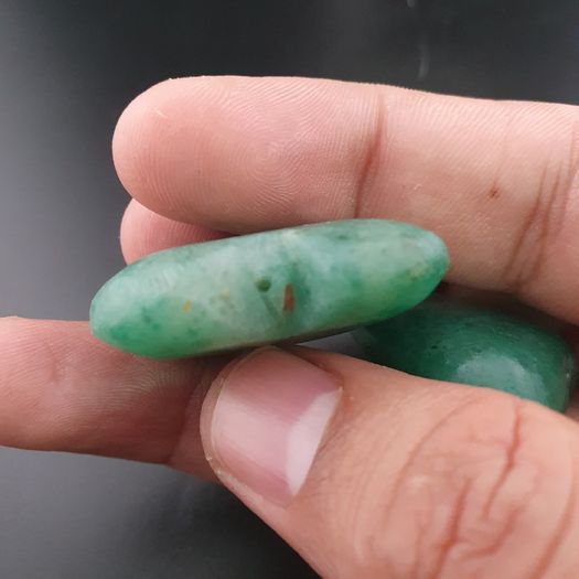 Lot Of 3 Vintage Jade one Fish shape two Green heart Shape Pendants