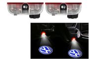 2x Blue Volkswagen Logo LED Car Door Projector Decor Lamp Welcome Lights w/Cable For VW Passat Tiguan Touareg Golf Jetta Sharan Scirocco EOS