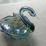 Coloured glass swan dish, Glass dish, Trinket dish, Home decor Image 8