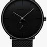 Men's  black ultra thin luxury wrist watch Image 2