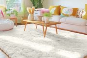 Fluffy Shaggy Rugs Living Room, Large Anti Slip Carpet, Machine Washable Soft Thick Pile Bedside Rug for Kids Bedroom, Nursery - Creme, 120 x 160 cm