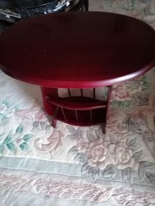 Vintage 1970's Mahagany oval occasional table with magazines storage