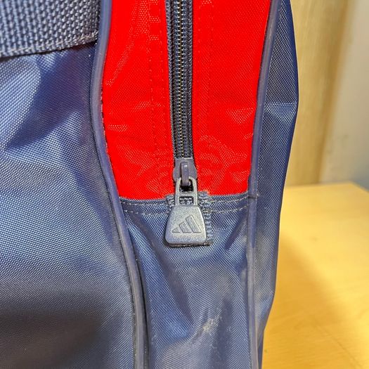 Adidas Duffle Bag - Blue Red Gym Travel Sports - Spell Out - 90s