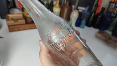 134 - Vintage Magners Mineral Water Transparent Glass Collectible Decoration Bottle