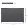 Retractable Sun Side Awning Screen Fence - Patio Garden Wall Balcony Screening Panel Outdoor Blind Privacy Divider (3x1.8M, Grey Image 2