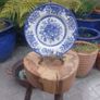 Lovely Vintage Blue and White 7.75 Inch Luncheon Plate By English Ironstone Tableware, in a Lovely Cottagecore Style "Kew Gardens" Pattern Image 2