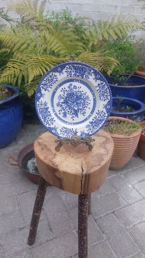 Lovely Vintage Blue and White 7.75 Inch Luncheon Plate By English Ironstone Tableware, in a Lovely Cottagecore Style "Kew Gardens" Pattern