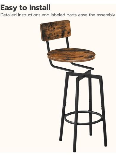 Bar Stools Set of 2, Breakfast Bar Stools
