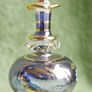 Vintage Blue Handblown Glass Perfume Massage Oil Bottle Image 4