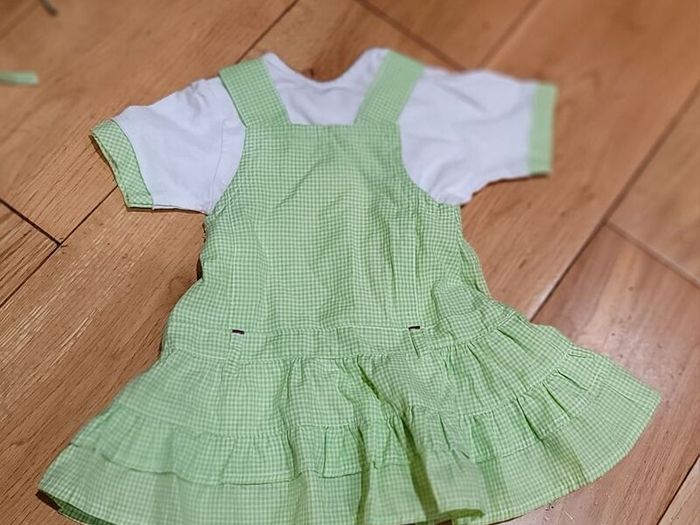 Baby Dress,T-Shirt & Hat Set Age 6 Months
