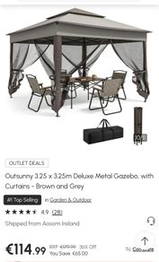 Outsunny Deluxe Metal Gazebo