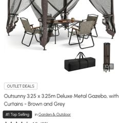 Outsunny Deluxe Metal Gazebo