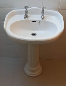 Bathroom Sink, Pedestal and Taps