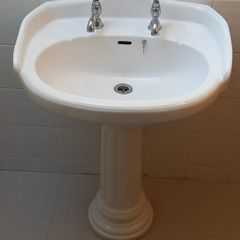Bathroom Sink, Pedestal and Taps