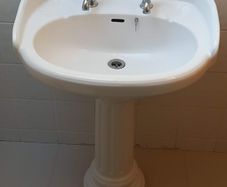 Bathroom Sink, Pedestal and Taps