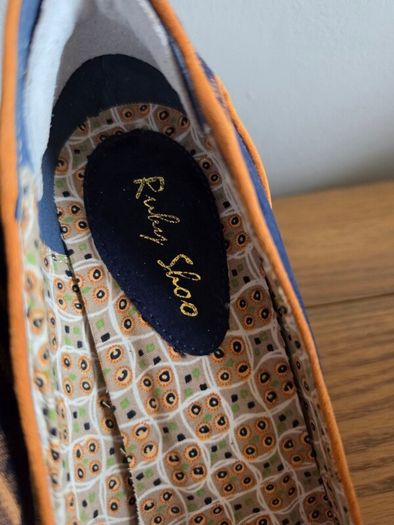 Ruby Shoo Navy Geo-Pattern Pointed Heels - UK 7  EU 40