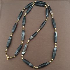 Vintage Natural Eyes Suliemani Agate Beads Necklace