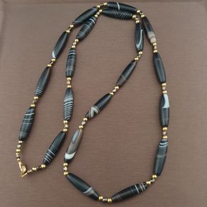 Vintage Natural Eyes Suliemani Agate Beads Necklace