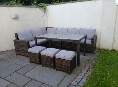 8 seater rattan garden furniture set - quick sale required