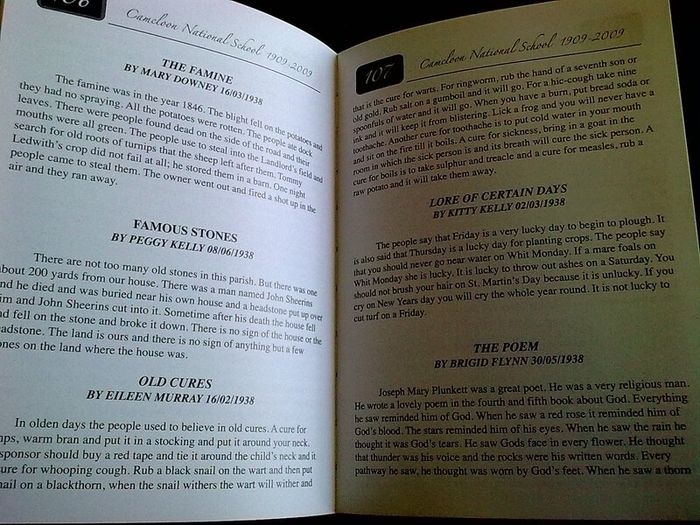 A history of the schools and people of Camcloon area 1870-2009 Ireland Roscommon