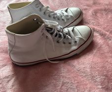 white leather converse