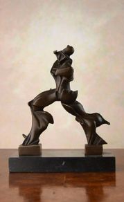 Unique Forms Of Continuity in Space - Bronze, Marble, Signed