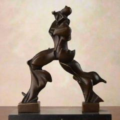 Unique Forms Of Continuity in Space - Bronze, Marble, Signed